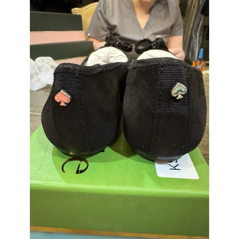 Kate‎ Spade New York Women's Freya Ballet Flat Black Suede Women's Size 7